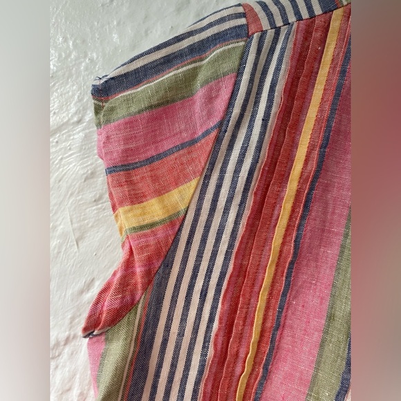 Sundays linen brightly colored striped, cap sleeves, knee length dress;size 1 S - Picture 3 of 5